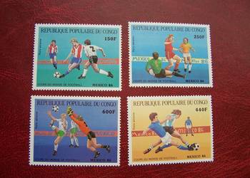 Kongo 1986 MNH Mi. 1040/43 Sport Piłka nożna MŚ Mexico 86
