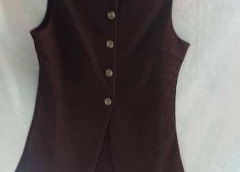 (36/38) ASOS Design/ Brązowa kamizelka prążkowana z Londynu, NOWA