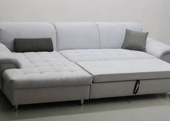 TPW Narożnik z funkcją spania tkania rogówka kanapa do salonu błękitna