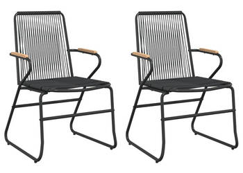Krzesła ogrodowe 2 szt. czarne 58x59x855 cm rattan PVC WM-312173