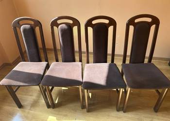 Krzesła drewniane tapicerowane – komplet 4 sztuki