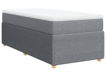Łóżko kontynentalne z materacem jasnoszare tkanina 80x200 cm WM-3285525
