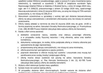 Syndyk sprzeda wierzytelności GD1G/GUp-s/11/2022