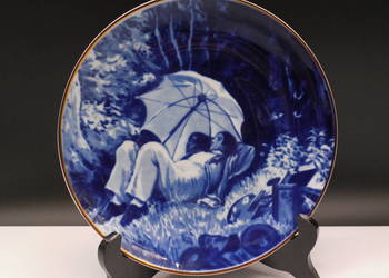 Kolekcjonerski talerz kobaltowy Wallendorf