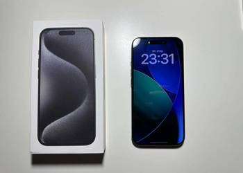 Apple iPhone 15 Pro 128 GB Black Titanium 87% kondycji - kabel, dowód zakup