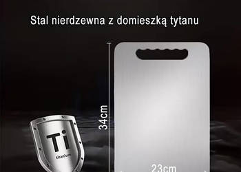 Deska do krojenia stal nierdzewna+tytan, 23x34x0,1cm