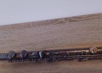 Stary, zabytkowy flet z mosiadzu. Lata 60 te.