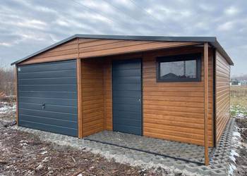 Garaż blaszany wnęka Wzmocniony PROFILAMI. Producent SZYBKA REALIZACJA