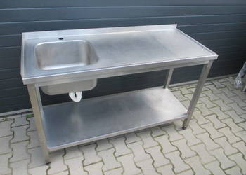 ZLEW GASTRONOMICZNY 1 KOMOROWY Z PÓŁKĄ 140/60/85
