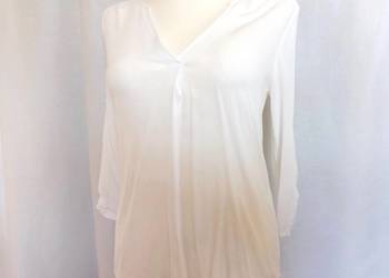 Bluzka biała Serek elegancka r. 36/38 Wiskoza rękaw 3/4 regulowany NOWA