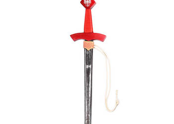 Miecz Drewniany Czerwony z Pendantem | Drewno | 45 cm | Średniowiecze Ryce…