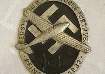Plakietka „Erste N.S. Flugwoche Fürth 1933”