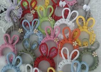 Makramowe zawieszki, wielkanocne zajączki, handmade, prezent