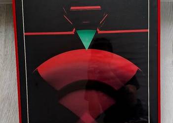 Stary Plakat Abstrakcja Grafika Vintage Lata 80 Geometria Memphis / Space A