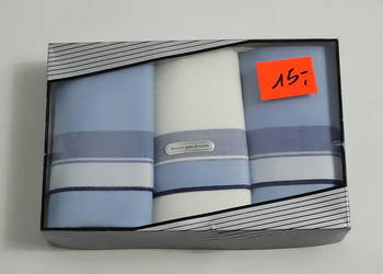 Zestaw 3 eleganckich męskich chusteczek do nosa - Maco gekämmt