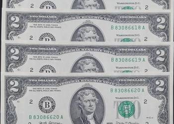 4 x 2 $ USA - T. Jefferson 2017 r. New York -"B" seria "A"-mennicze