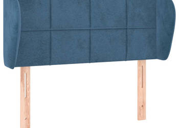 Zagłówek uszak ciemnoniebieski 93x23x78/88 cm aksamitny WM-3117184