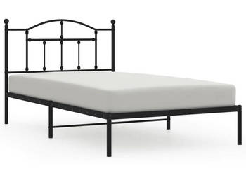 Łóżko Metalowe Czarne Rama Łóżka Ze Stelażem 107x203 cm WM-353435