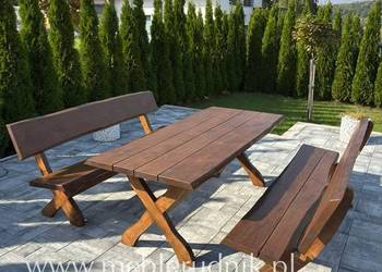 Meble góralskie drewniane ogrodowe olchowe 200cm