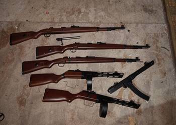 Repliki broni druga wojna światowa ZSRR mauser kar98 Niemcy PPSz stal asg