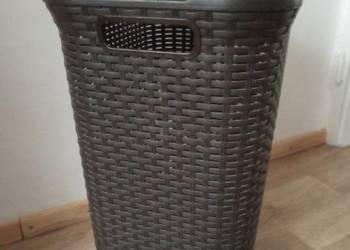 Kosz na brudy,pluszaki brązowy-sztuczny ratan