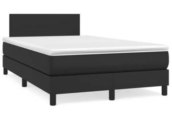 Łóżko z Materacem Kontynentalne Czarne Ekoskóra 120x200 cm WM-3140993