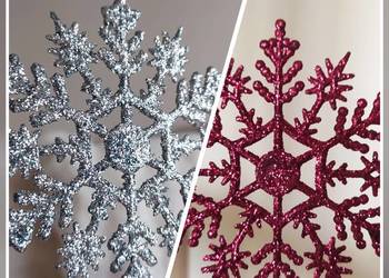 OSTATNIE! Śnieżynki 21 sztuk bombki do stroika na choinkę