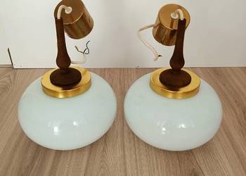 Dwie pojedyncze lampy sufitowe Polam-Bielsko PRL Vintage Retro