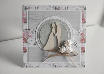 Kartka ręcznie robiona na Ślub handmade