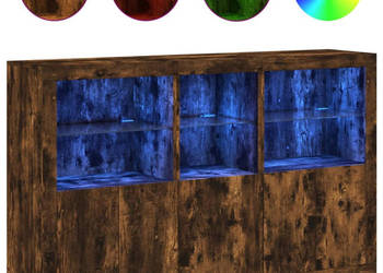 Szafka z oświetleniem LED przydymiony dąb 162x37x100 cm WM-3209146