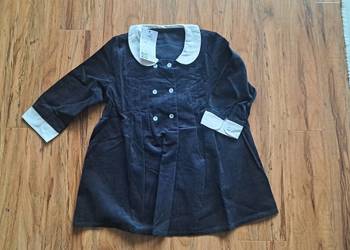 nowa granatowo biała sztruksowa sukieneczka na wzrost 110cm