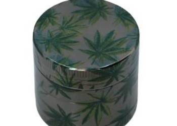 Metalowy Młynek do Tytoniu Suszu CBD Srebrny z Kolorowymi Listkami Grinder