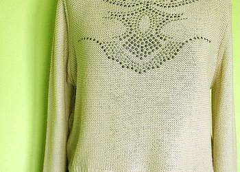 Bluzka - krótki sweter z koronką - 40 L - biust 96 cm