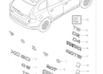 VOLVO S60 V70 XC70 S80 XC60 emblemat 2,4D OE
