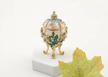 Jajko jajo faberge pojemniki szkatułka kremowe styl wiktoriański