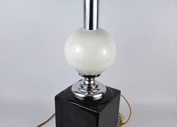 Lampa stołowa ceramika chrom Maison Barbie? Francja lata 70t