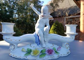 Świecznik porcelanowy sygnowany