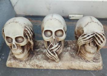 Zestaw 3 Czaszki "Nie widzę, Nie słyszę, Nie mówię