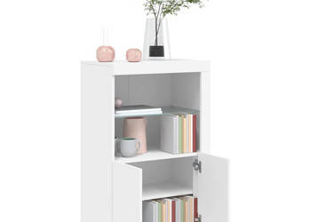 Szafka boczna z LED biała materiał drewnopochodny WM-836623