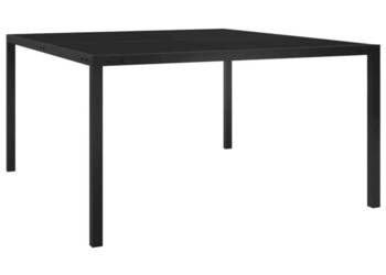 Stolik ogrodowy 130x130x72 czarny stal i szkło WM-313099