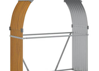 Stojak na drewno jasny brąz 120x45x140 cm stal galwanizowana WM-364581