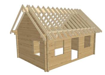 Domek 35m2 na zgłoszenie z antresolą klejonka 120mm
