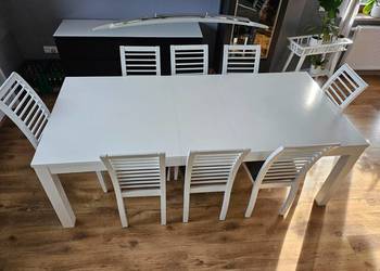 Krzesła stół do jadalni mahoń 8 sztuk komplet rodzinny