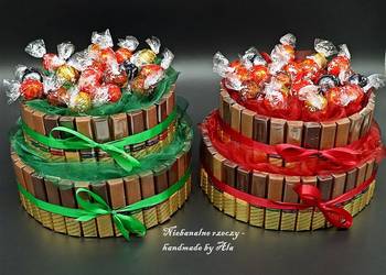Tort ze słodyczy Merci Lind Lindor słodki torcik prezent