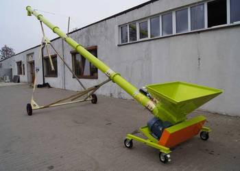 przenośnik ślimakowy skośny z koszem zasypowym 200/4