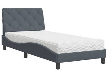 Łóżko z materacem ciemnoszare aksamitne 90x190 cm WM-3208629