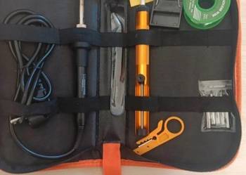 Zestaw do lutowania lutownica oporowa 80W LCD akcesoria etui nowa