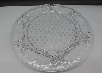 Stylowy Szklany Talerz/patera – Wzór Kokardy