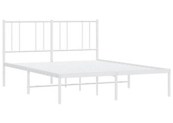 Łóżko Metalowe Białe Rama Łóżka Ze Stelażem Biała 160x200 cm WM-352532