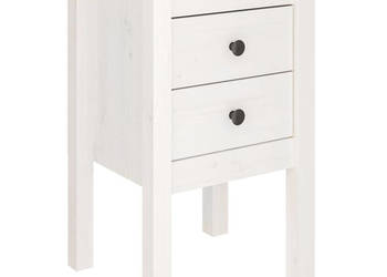 Szafka nocna biały 40x35x615 cm lite drewno sosnowe WM-813691